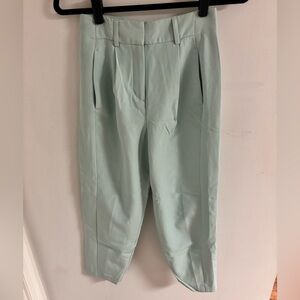 Express Light Green Cropped Trousers